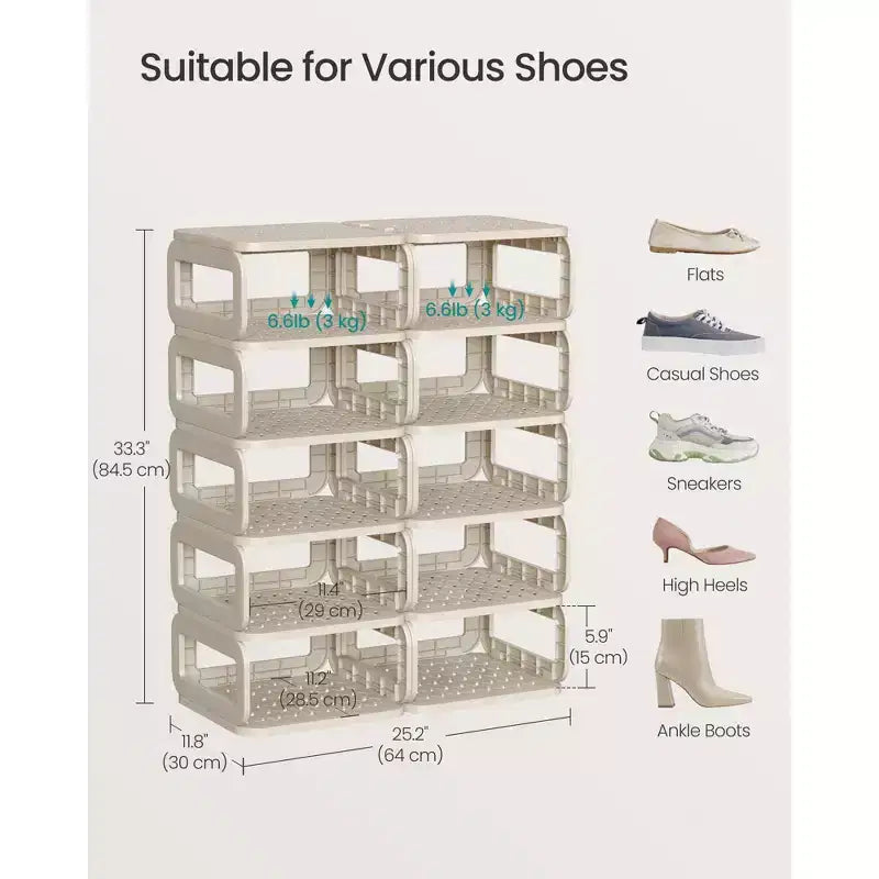 SONGMICS Meuble à Chaussures, Organisateur de Chaussures, 12 Étagères, Rangement de Chaussures, Étagère à Chaussures Étroite, Étagère Ouverte pour Entrée, Salon, Gain de Place
