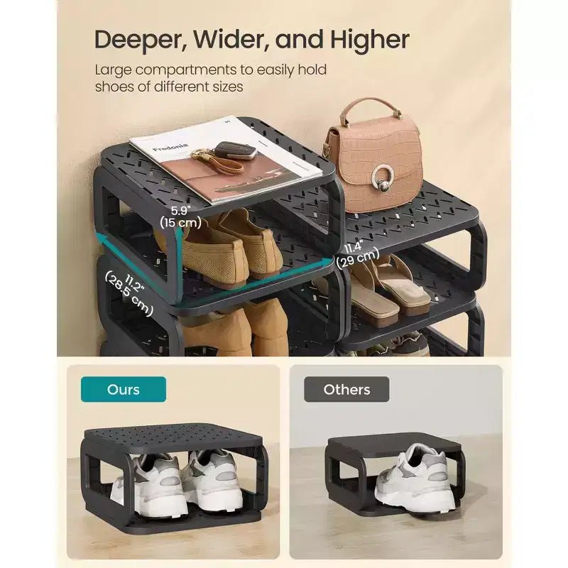 SONGMICS Meuble à Chaussures, Organisateur de Chaussures, 12 Étagères, Rangement de Chaussures, Étagère à Chaussures Étroite, Étagère Ouverte pour Entrée, Salon, Gain de Place