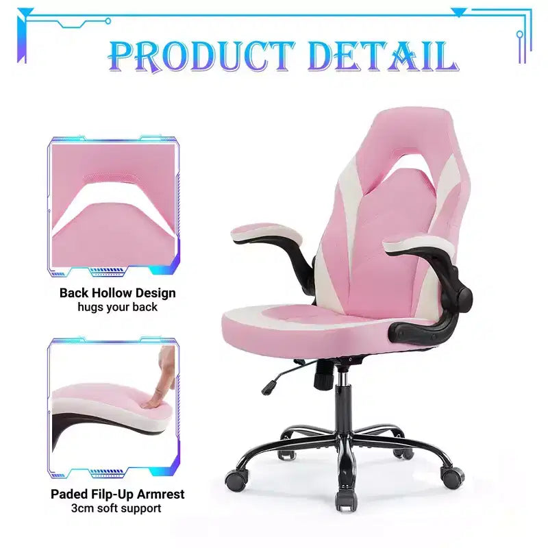 Chaise de jeu ultime JIONJOY : ergonomique, en cuir PU, chaise de bureau de direction avec accoudoirs relevables