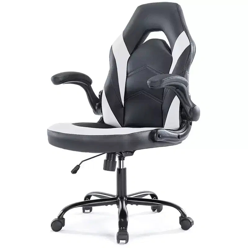 Chaise de jeu ultime JIONJOY : ergonomique, en cuir PU, chaise de bureau de direction avec accoudoirs relevables