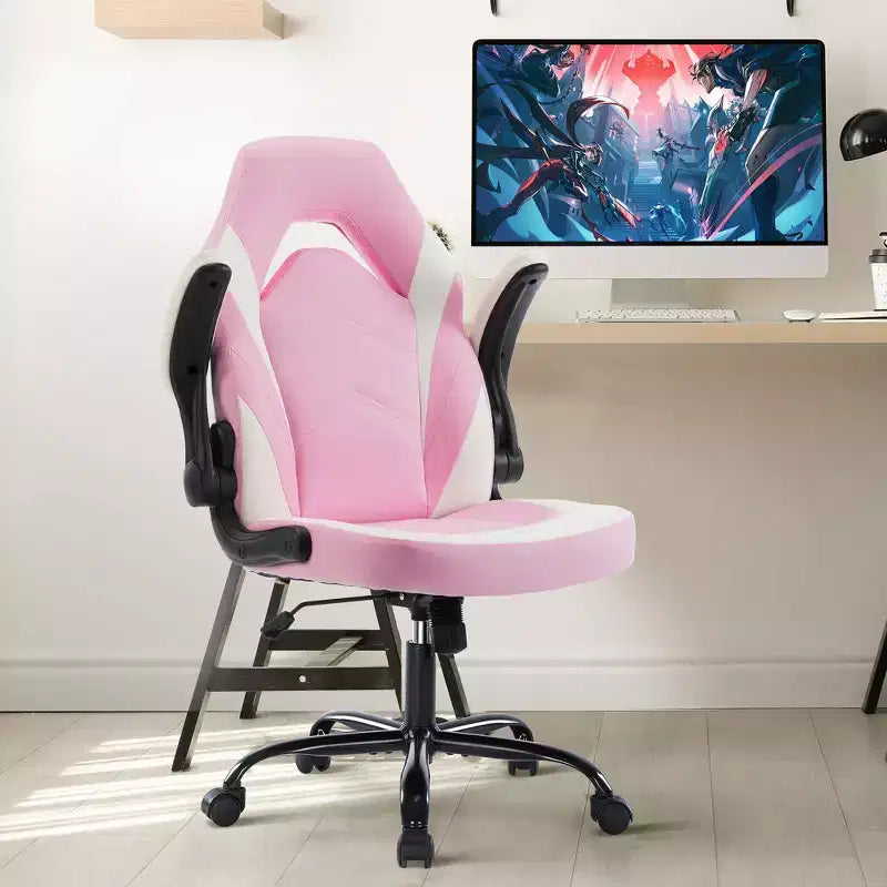 Chaise de jeu ultime JIONJOY : ergonomique, en cuir PU, chaise de bureau de direction avec accoudoirs relevables