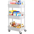 Pipishell 3-Tier Rolling Cart Organizer - Lightweight Plastic Storage Cart with Lockable Wheels & Handle for Nursery, Kitchen, Bathroom, Craft Room