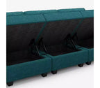 Canapé-lit modulaire Belffin Terry avec siège de rangement (9 places + 7 accoudoirs)