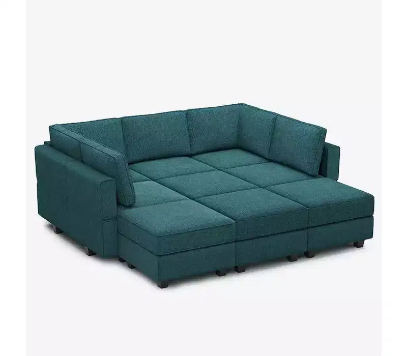 Canapé-lit modulaire Belffin Terry avec siège de rangement (9 places + 7 accoudoirs)