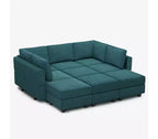 Canapé-lit modulaire Belffin Terry avec siège de rangement (9 places + 7 accoudoirs)