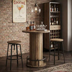Table de bistrot ronde MAYEERTY 31 avec repose-pieds, table de salle à manger/café/cocktail hauteur comptoir (Table uniquement)