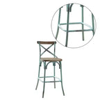 Chaise de bar en métal et bois avec dossier en X