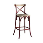 Chaise de bar en métal et bois avec dossier en X
