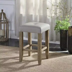 Lot de 2 tabourets de bar carrés Simple Relax gris et chêne