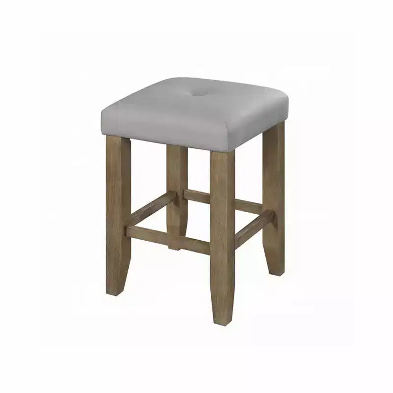 Lot de 2 tabourets de bar carrés Simple Relax gris et chêne