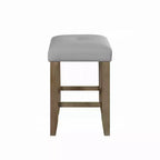 Lot de 2 tabourets de bar carrés Simple Relax gris et chêne