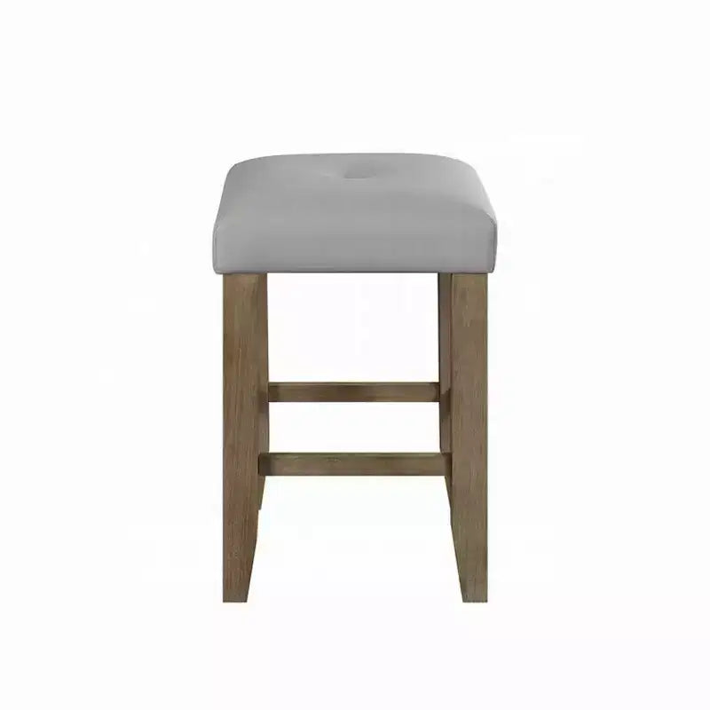 Lot de 2 tabourets de bar carrés Simple Relax gris et chêne