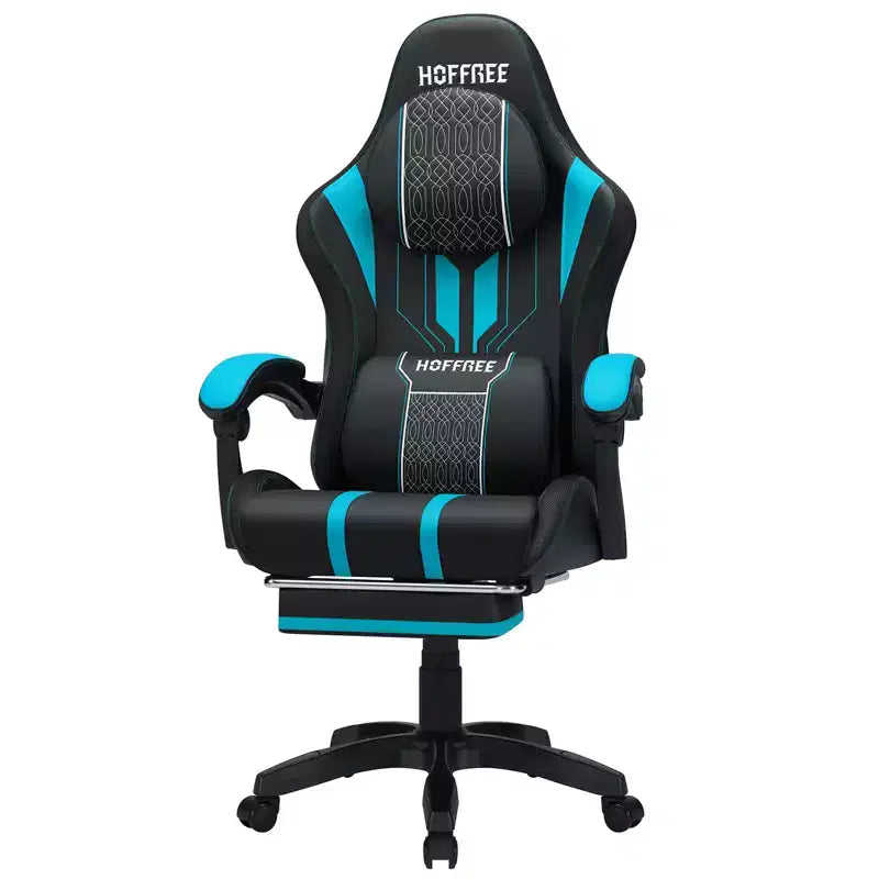 Fauteuil de massage et de jeu extra-large Hoffree, Fauteuil de bureau ergonomique pour PC avec repose-pieds et réglable