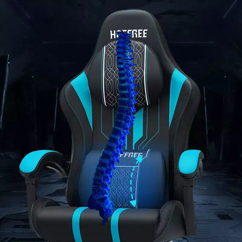 Fauteuil de massage et de jeu extra-large Hoffree, Fauteuil de bureau ergonomique pour PC avec repose-pieds et réglable