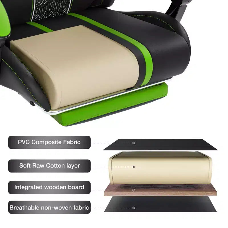 Fauteuil de massage et de jeu extra-large Hoffree, Fauteuil de bureau ergonomique pour PC avec repose-pieds et réglable