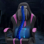Fauteuil de massage et de jeu extra-large Hoffree, Fauteuil de bureau ergonomique pour PC avec repose-pieds et réglable