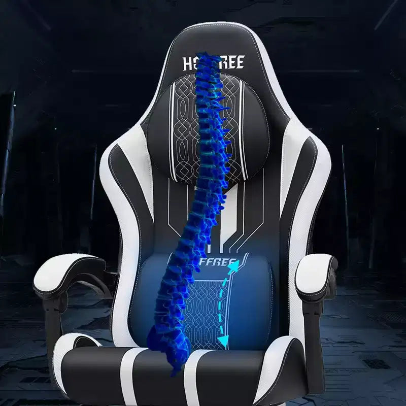 Fauteuil de massage et de jeu extra-large Hoffree, Fauteuil de bureau ergonomique pour PC avec repose-pieds et réglable