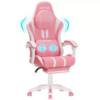 Fauteuil de massage et de jeu extra-large Hoffree, Fauteuil de bureau ergonomique pour PC avec repose-pieds et réglable