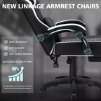 Fauteuil de jeu de massage en cuir Hoffree, chaise de bureau ergonomique pour PC avec repose-pieds et réglable