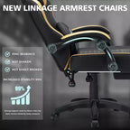 Fauteuil de jeu de massage en cuir Hoffree, chaise de bureau ergonomique pour PC avec repose-pieds et réglable