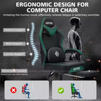 Fauteuil de jeu de massage en cuir Hoffree, chaise de bureau ergonomique pour PC avec repose-pieds et réglable