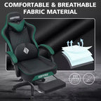 Fauteuil de jeu de massage en cuir Hoffree, chaise de bureau ergonomique pour PC avec repose-pieds et réglable