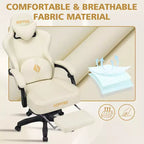 Fauteuil de jeu de massage en cuir Hoffree, chaise de bureau ergonomique pour PC avec repose-pieds et réglable