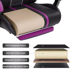 Chaise de jeu massante extra large Hoffree, chaise de bureau PC ergonomique avec haut-parleur Bluetooth et lumière RVB
