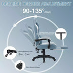 Chaise de jeu massante Hoffree en tissu respirant Chaise de bureau PC ergonomique avec repose-pieds et réglable