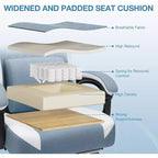Hoffree Chaise de massage de jeu en tissu respirant Chaise de bureau PC ergonomique avec haut-parleur Bluetooth et repose-pieds