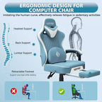 Fauteuil de bureau gaming en cuir Hoffree avec massage, ergonomique, et haut-parleur Bluetooth et repose-pieds