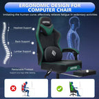 Fauteuil de bureau gaming en cuir Hoffree avec massage, ergonomique, et haut-parleur Bluetooth et repose-pieds