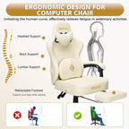 Fauteuil de bureau gaming en cuir Hoffree avec massage, ergonomique, et haut-parleur Bluetooth et repose-pieds