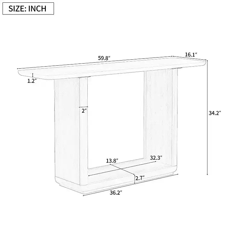 Christopher Knight Home Table Console en Bois Moderne Edana à Base en U avec Coins Arrondis