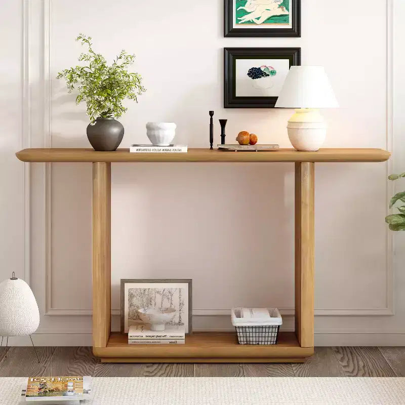 Christopher Knight Home Table Console en Bois Moderne Edana à Base en U avec Coins Arrondis