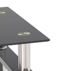 MAMAYEERTY Table d'appoint moderne en verre trempé, table d'appoint carrée pour salon chambre, noir