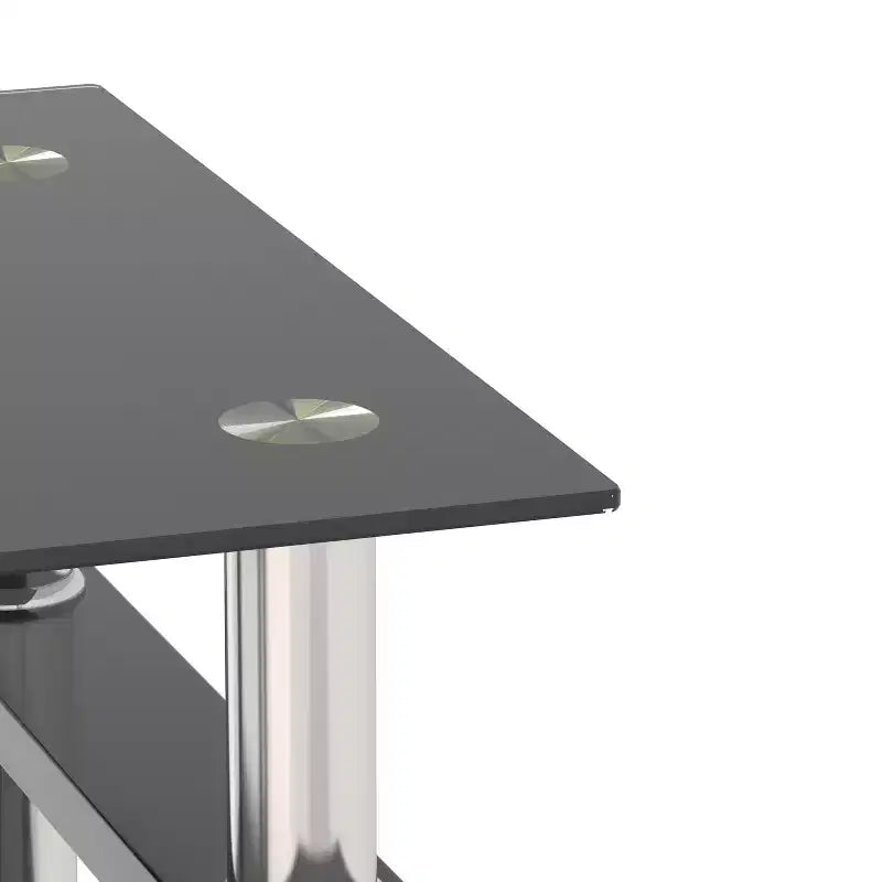 MAMAYEERTY Table d'appoint moderne en verre trempé, table d'appoint carrée pour salon chambre, noir