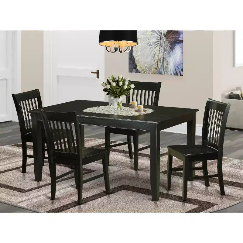 HomeStock Rectangle Wood Dining Table Set 36x60 Inch