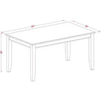 HomeStock Ensemble table de salle à manger rectangulaire en bois 36x60 pouces
