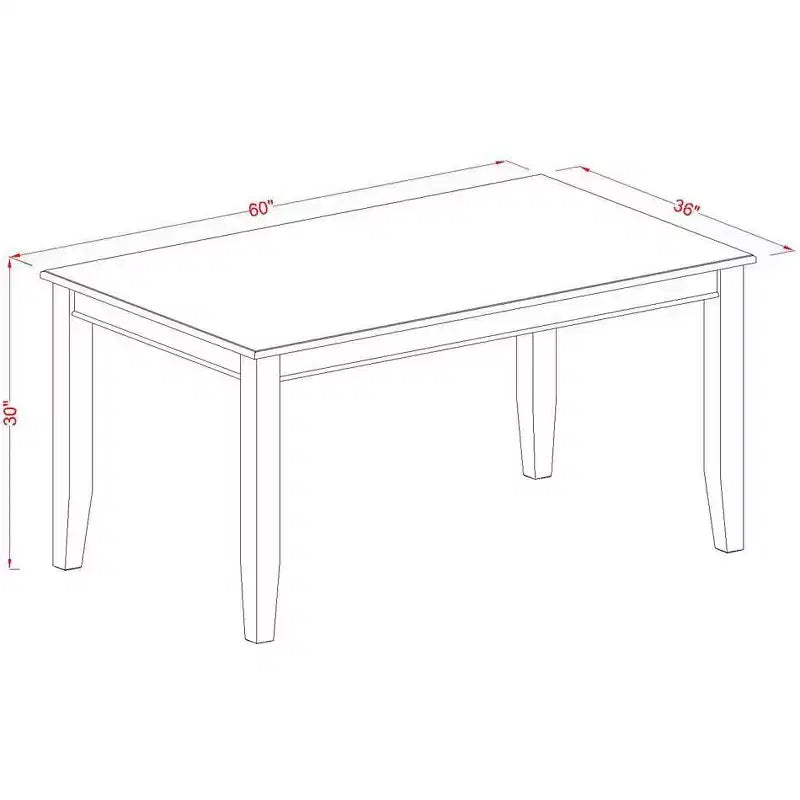 HomeStock Ensemble table de salle à manger rectangulaire en bois 36x60 pouces
