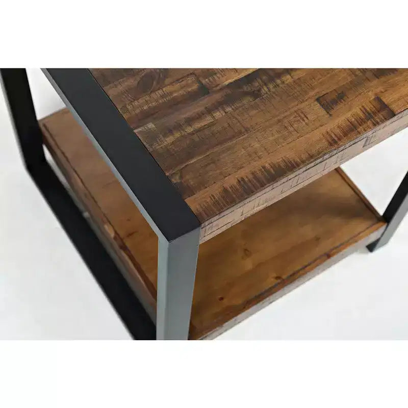 Jofran, Table d'appoint en acacia vieilli style industriel Loftworks