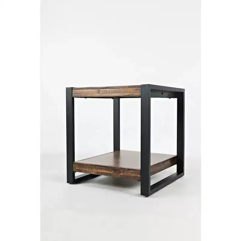 Jofran, Table d'appoint en acacia vieilli style industriel Loftworks