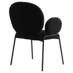 Chaises de salle à manger avec accoudoirs en Boucle Série Céleste LeisureMod avec cadre noir, lot de 2, confortables, élégantes, accent moderne pour salles à manger et cuisines