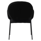 Chaises de salle à manger avec accoudoirs en Boucle Série Céleste LeisureMod avec cadre noir, lot de 2, confortables, élégantes, accent moderne pour salles à manger et cuisines
