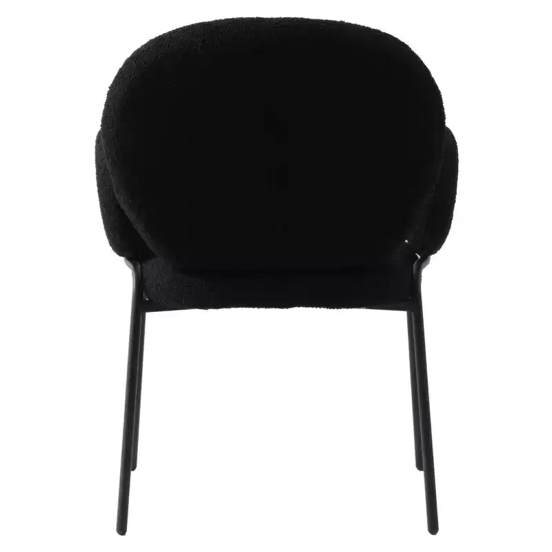 Chaises de salle à manger avec accoudoirs en Boucle Série Céleste LeisureMod avec cadre noir, lot de 2, confortables, élégantes, accent moderne pour salles à manger et cuisines