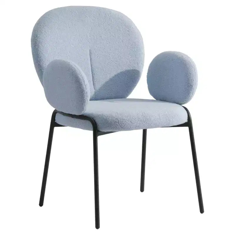 Chaises de salle à manger avec accoudoirs en Boucle Série Céleste LeisureMod avec cadre noir, lot de 2, confortables, élégantes, accent moderne pour salles à manger et cuisines