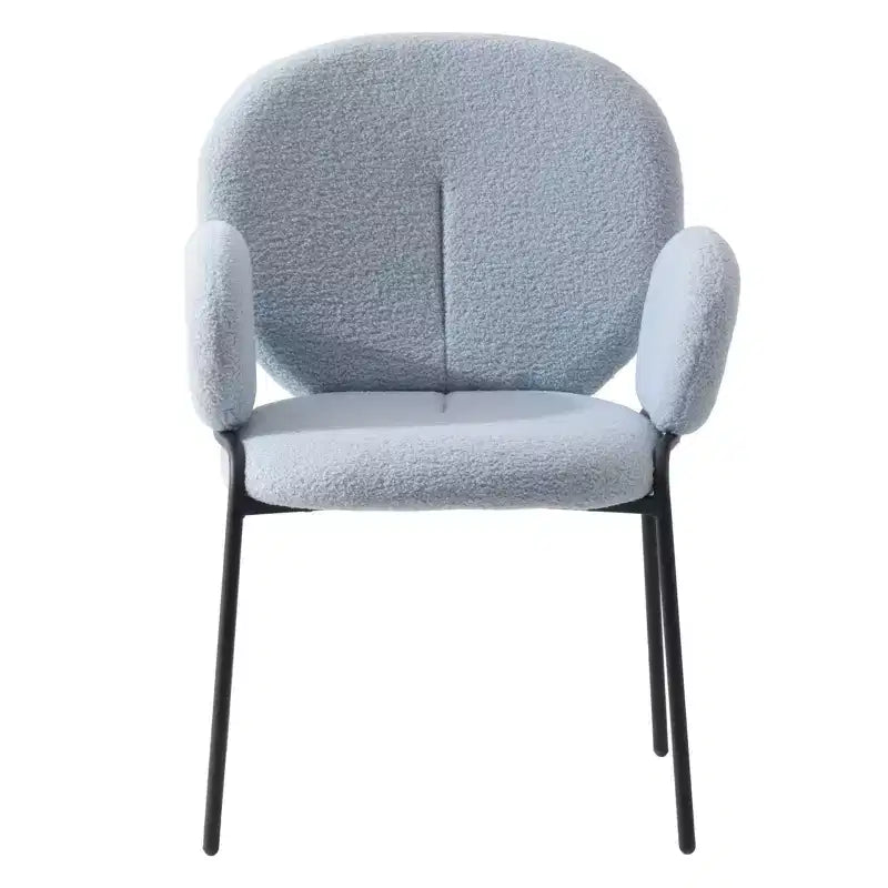 Chaises de salle à manger avec accoudoirs en Boucle Série Céleste LeisureMod avec cadre noir, lot de 2, confortables, élégantes, accent moderne pour salles à manger et cuisines