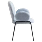 Chaises de salle à manger avec accoudoirs en Boucle Série Céleste LeisureMod avec cadre noir, lot de 2, confortables, élégantes, accent moderne pour salles à manger et cuisines