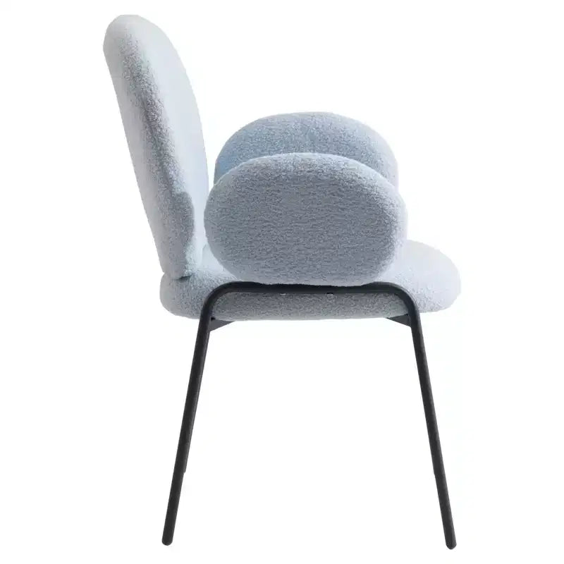 Chaises de salle à manger avec accoudoirs en Boucle Série Céleste LeisureMod avec cadre noir, lot de 2, confortables, élégantes, accent moderne pour salles à manger et cuisines