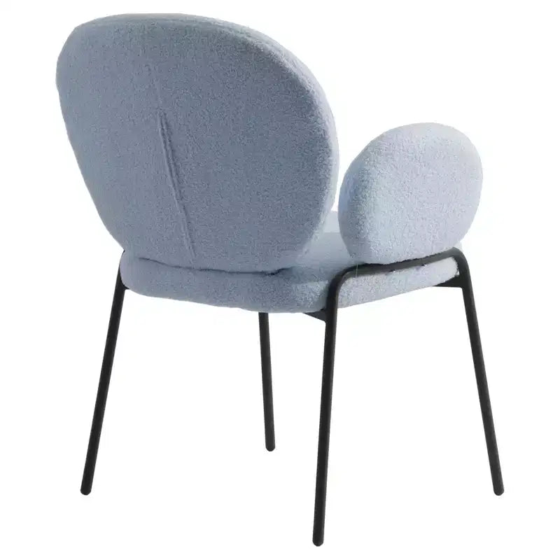 Chaises de salle à manger avec accoudoirs en Boucle Série Céleste LeisureMod avec cadre noir, lot de 2, confortables, élégantes, accent moderne pour salles à manger et cuisines